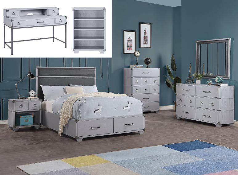 Orchest Gray PU & Gray Full Bed (Storage) image
