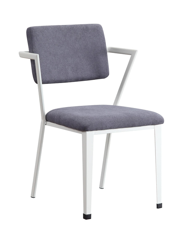 Cargo Gray Fabric & White Chair image