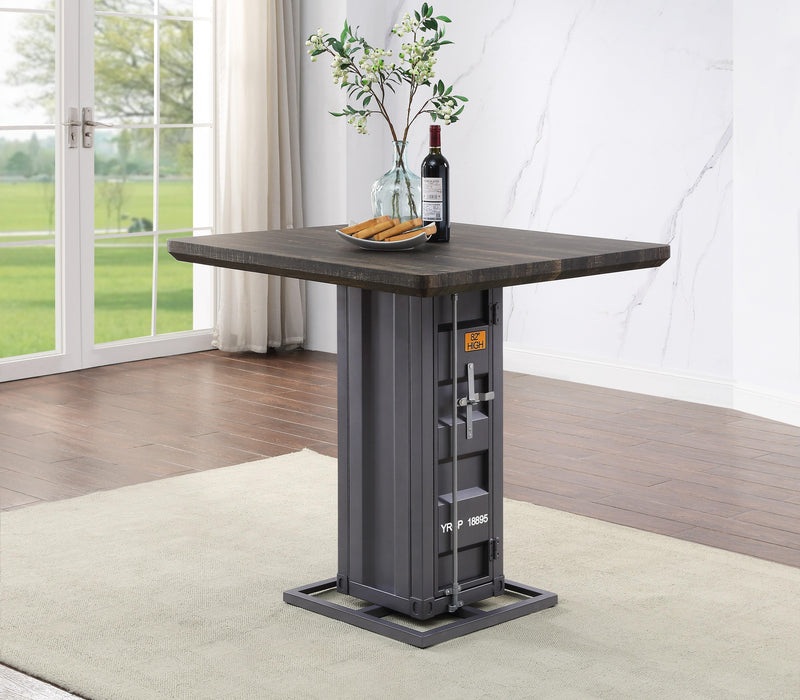 Cargo Antique Walnut & Gunmetal Counter Height Table image