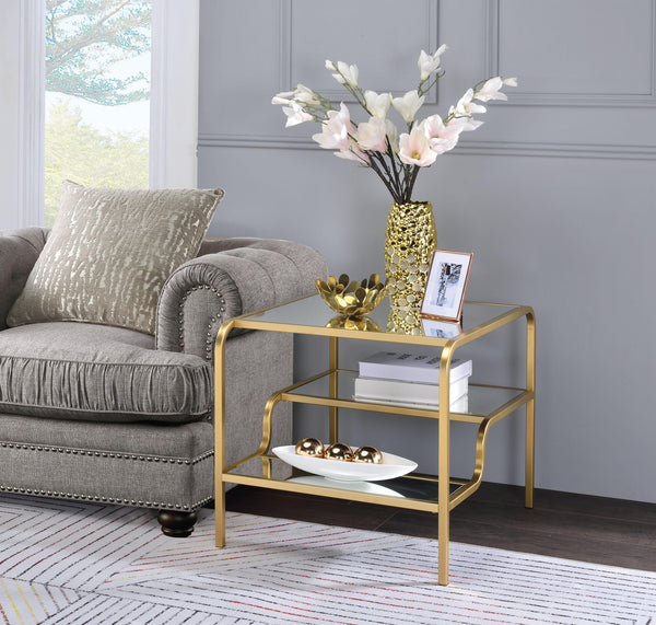 Astrid Gold & Mirror End Table image