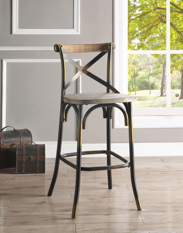 Zaire Antique Copper & Antique Oak Bar Chair (1Pc) image