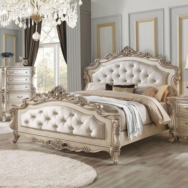 Acme Furniture Gorsedd King Panel Bed in Antique White image