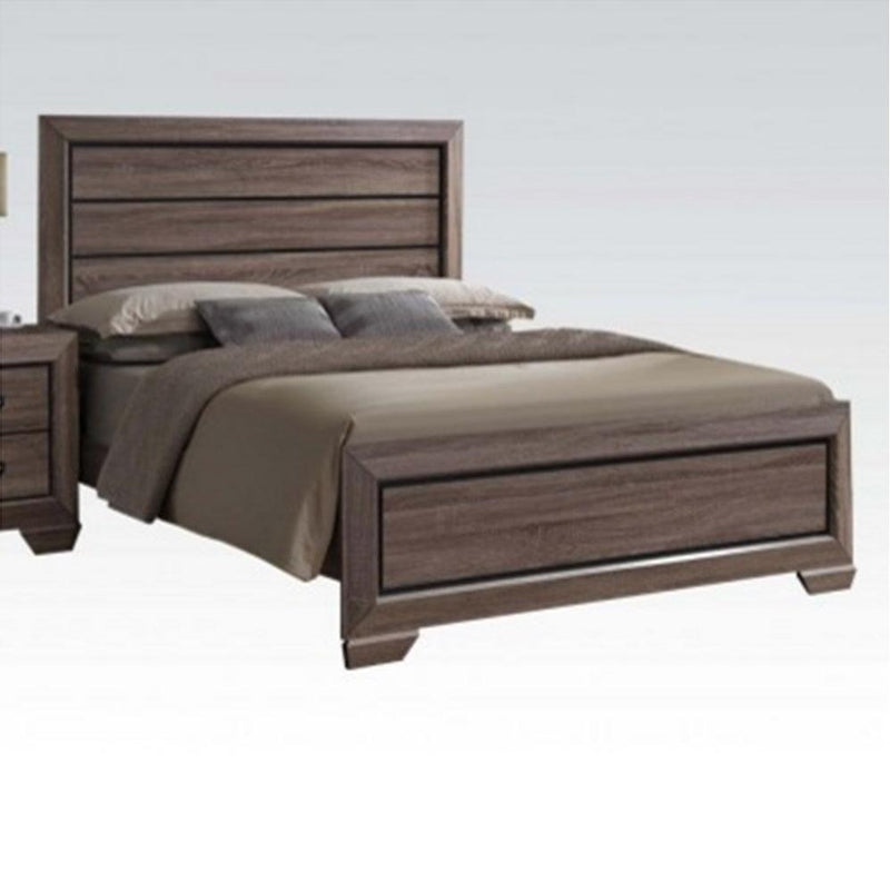 Acme Lyndon Queen Panel Bed in Weathered Gray Grain 26020Q image