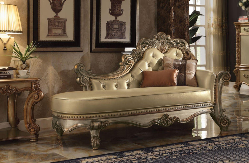 Acme Vendome Chaise in Gold Patina 96485 image