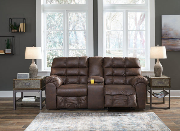 Derwin Reclining Loveseat with Console image