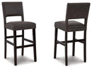 Leektree Gray/Brown Bar Height Bar Stool (Set of 2) image