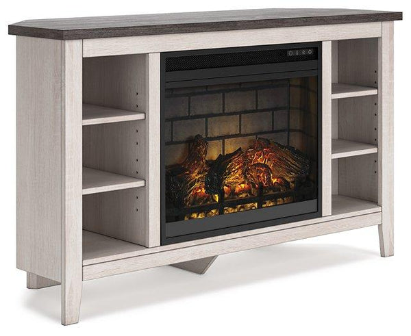 Dorrinson Corner TV Stand with Electric Fireplace image