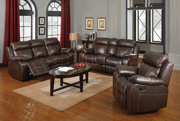 Myleene Chestnut Leather Reclining Sofa image