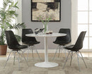 Lowry Mid-Century Modern White Round Dining Table image