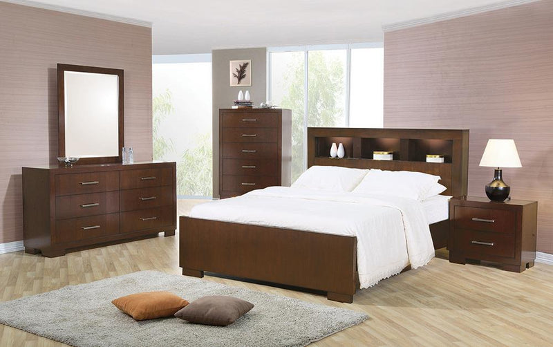 Jessica Dark Cappuccino California King Four-Piece Bedroom Set With Storage Bed image