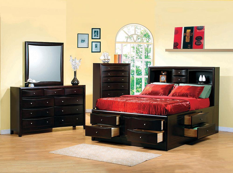 Phoenix Cappuccino Queen Four-Piece Bedroom Set image