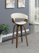 G100206 Contemporary Walnut and Cream Bar Stool image