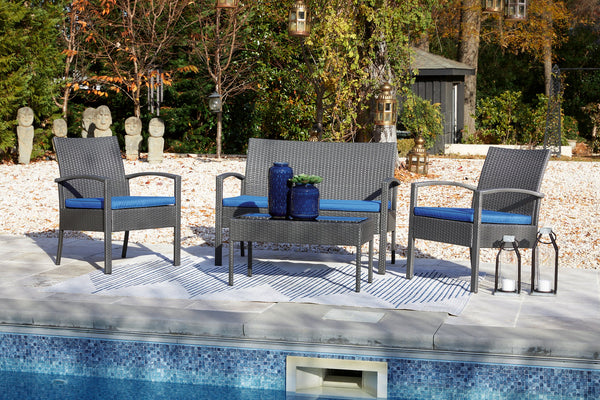 Alina Outdoor Love/Chairs/Table Set (Set of 4) image